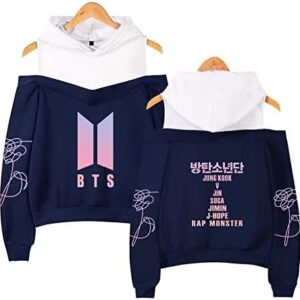 Goodern Kpop BTS Hoodie Love Yourself Off The Shoulder Sweater Jimin Suga Jungkook Sweatshirt
