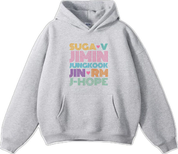 BTS Names Rainbow Hoodie - Imagen 4