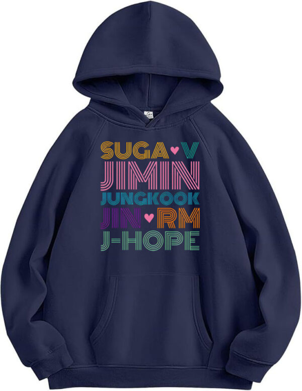 BTS Names Rainbow Hoodie - Imagen 3
