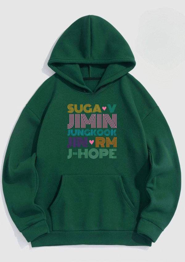 BTS Names Rainbow Hoodie - Imagen 2